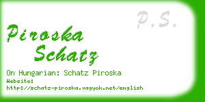 piroska schatz business card